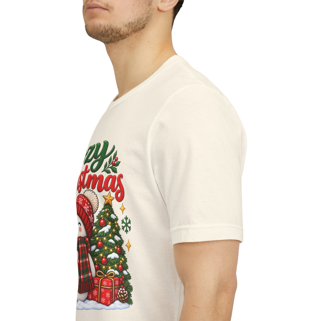 Cozy Christmas Snowman T-Shirt, Unisex Holiday Graphic Tee, Christmas Gift, S–3XL