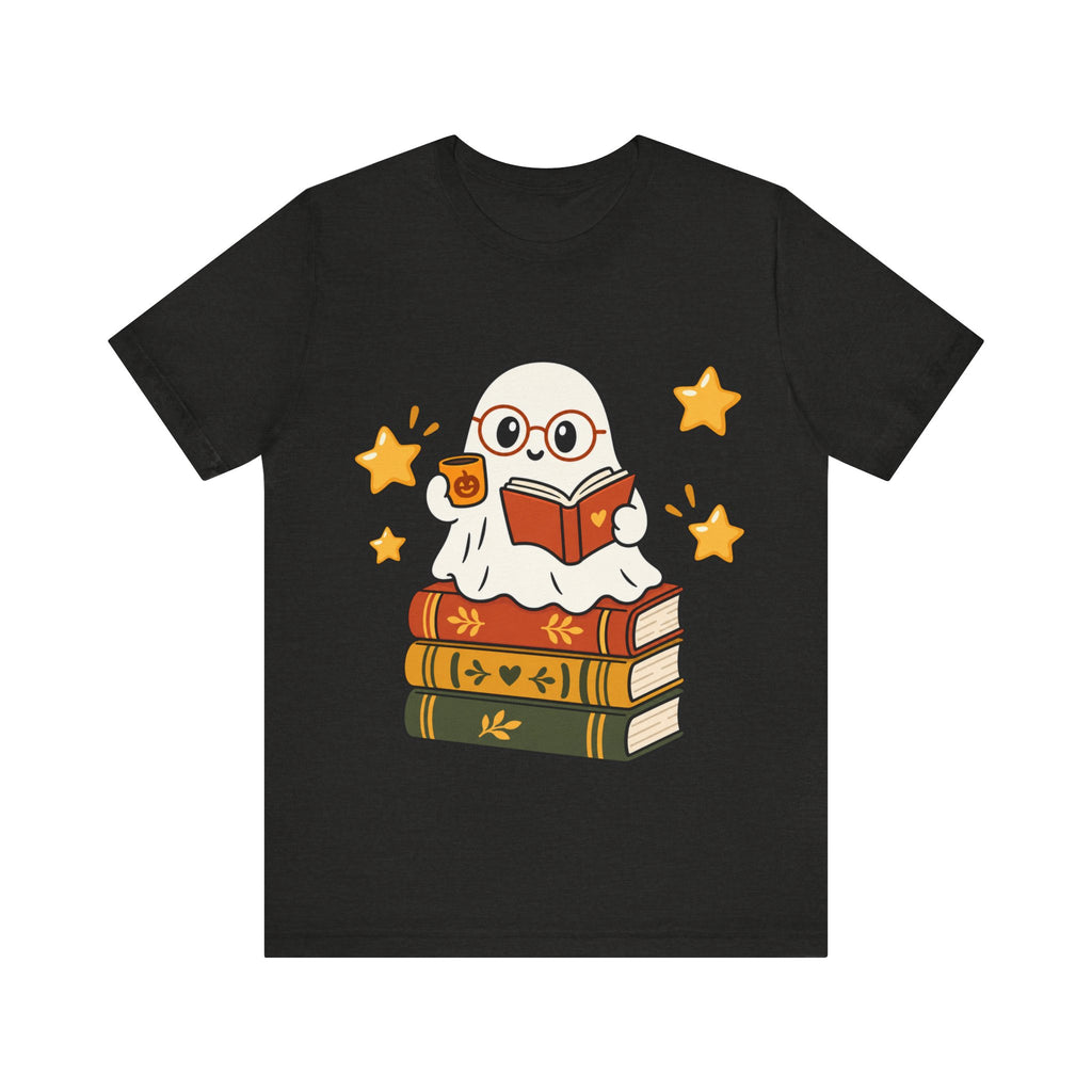 Bookworm Ghost Tee | Cute Reading Ghost with Glasses & Books Shirt