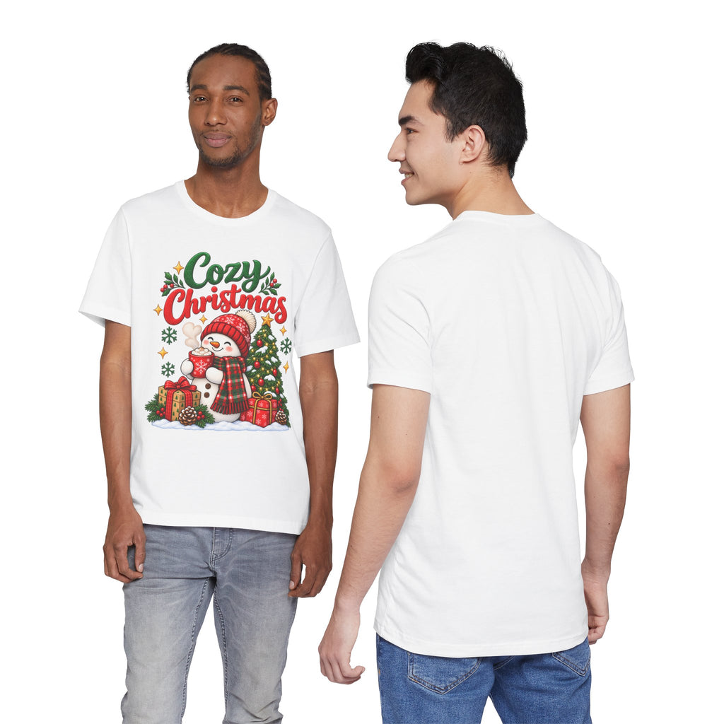 Cozy Christmas Snowman T-Shirt, Unisex Holiday Graphic Tee, Christmas Gift, S–3XL