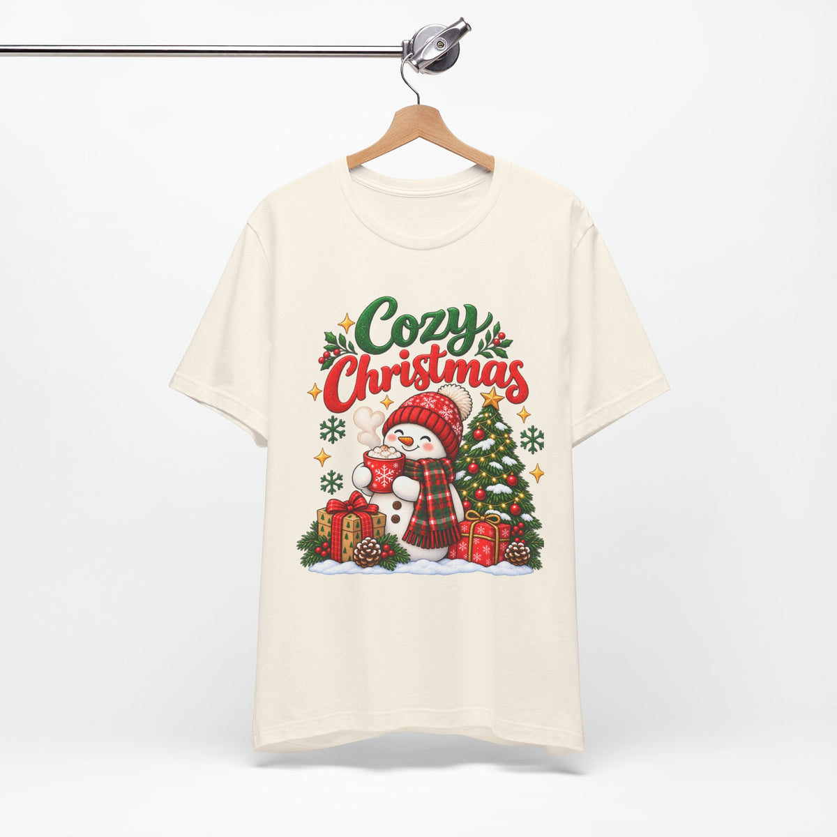 Cozy Christmas Snowman T-Shirt, Unisex Holiday Graphic Tee, Christmas Gift, S–3XL