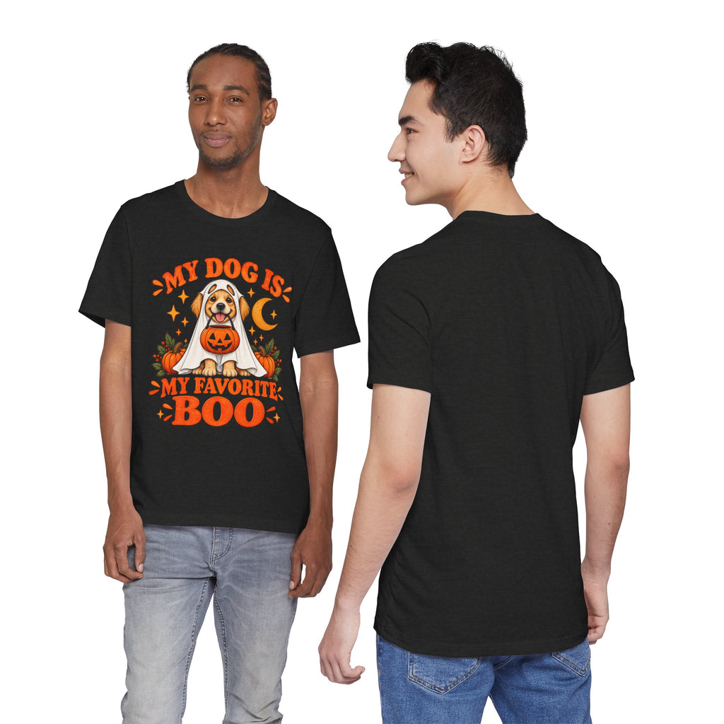 Unisex My Dog Is My Favorite Boo Shirt | Cute Ghost Dog Halloween Tee -
