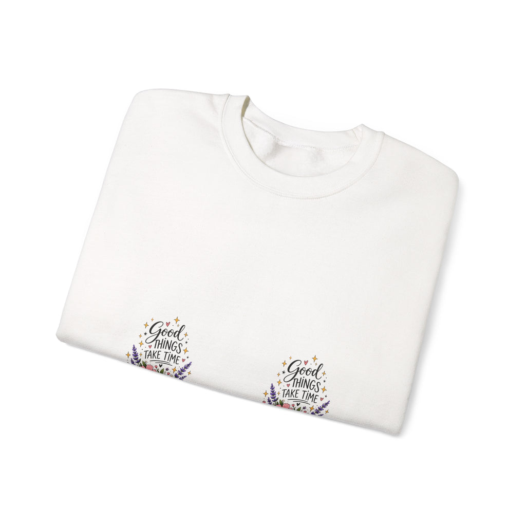 Good Vibes Floral Inspirational Crewneck Sweatshirt