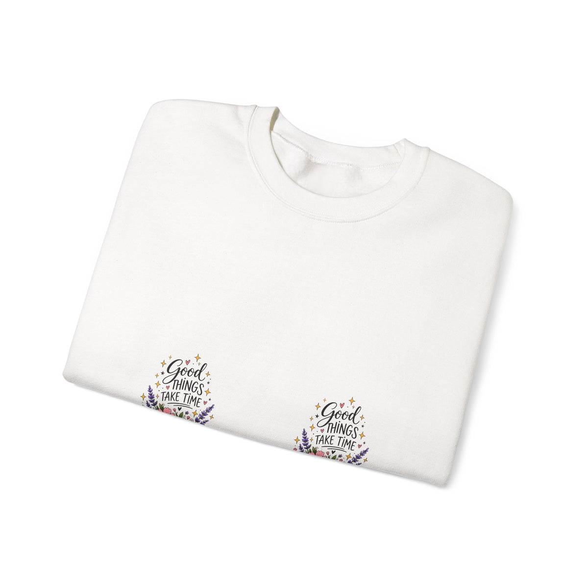 Good Vibes Floral Inspirational Crewneck Sweatshirt
