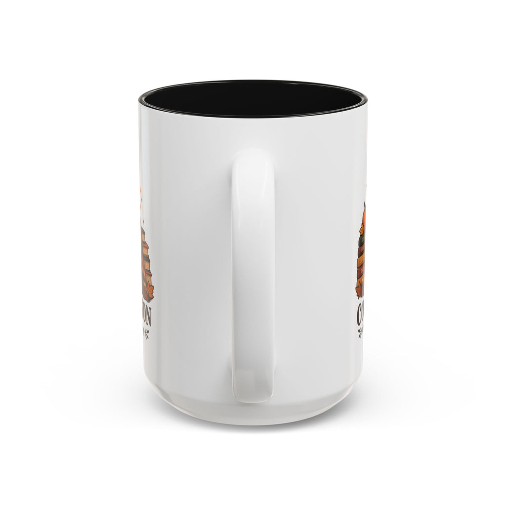 Cozy Season Ghost Accent Mug — Reading Ghost with Cat 11oz/15oz