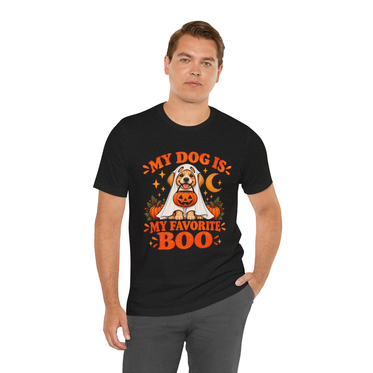 Unisex My Dog Is My Favorite Boo Shirt | Cute Ghost Dog Halloween Tee -