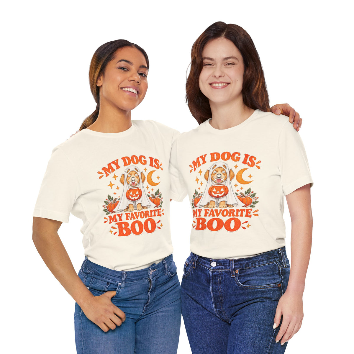 Unisex My Dog Is My Favorite Boo Shirt | Cute Ghost Dog Halloween Tee -