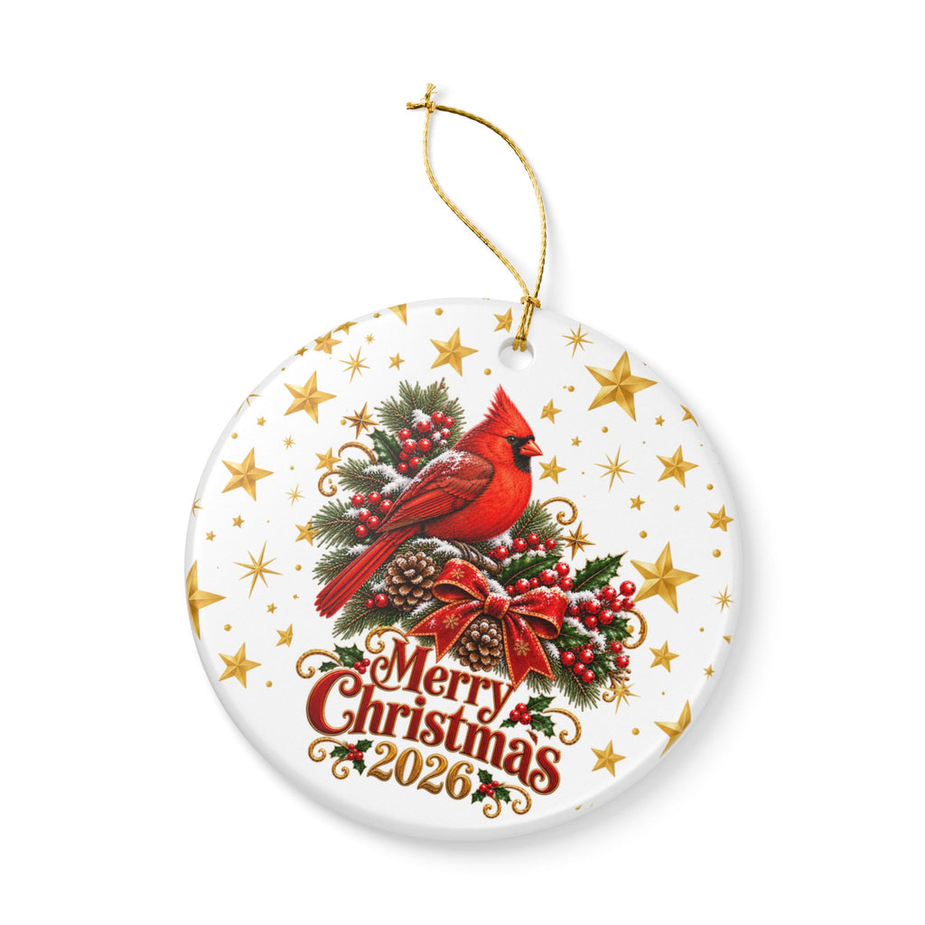 Personalized Cardinal Christmas Ornament 2026 - Premium Double-Sided Ceramic Holiday Decor