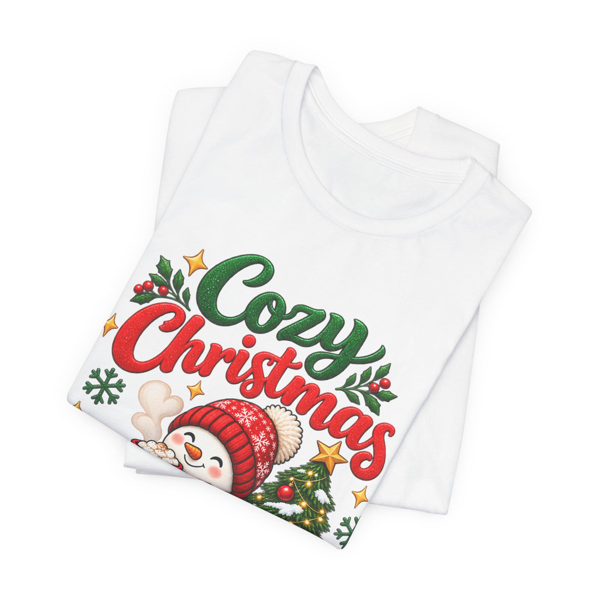 Cozy Christmas Snowman T-Shirt, Unisex Holiday Graphic Tee, Christmas Gift, S–3XL