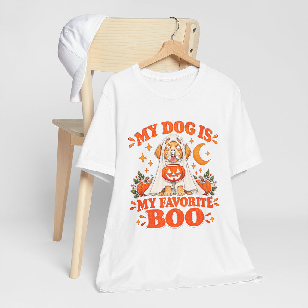 Unisex My Dog Is My Favorite Boo Shirt | Cute Ghost Dog Halloween Tee -