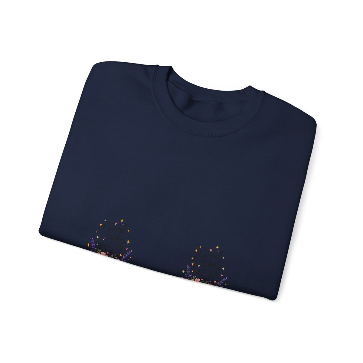 Good Vibes Floral Inspirational Crewneck Sweatshirt