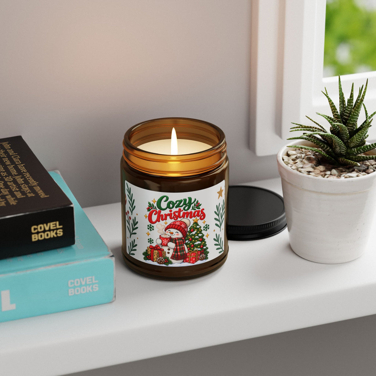 Cozy Christmas Snowman Candle 9oz, Holiday Soy Candle, Christmas Gift