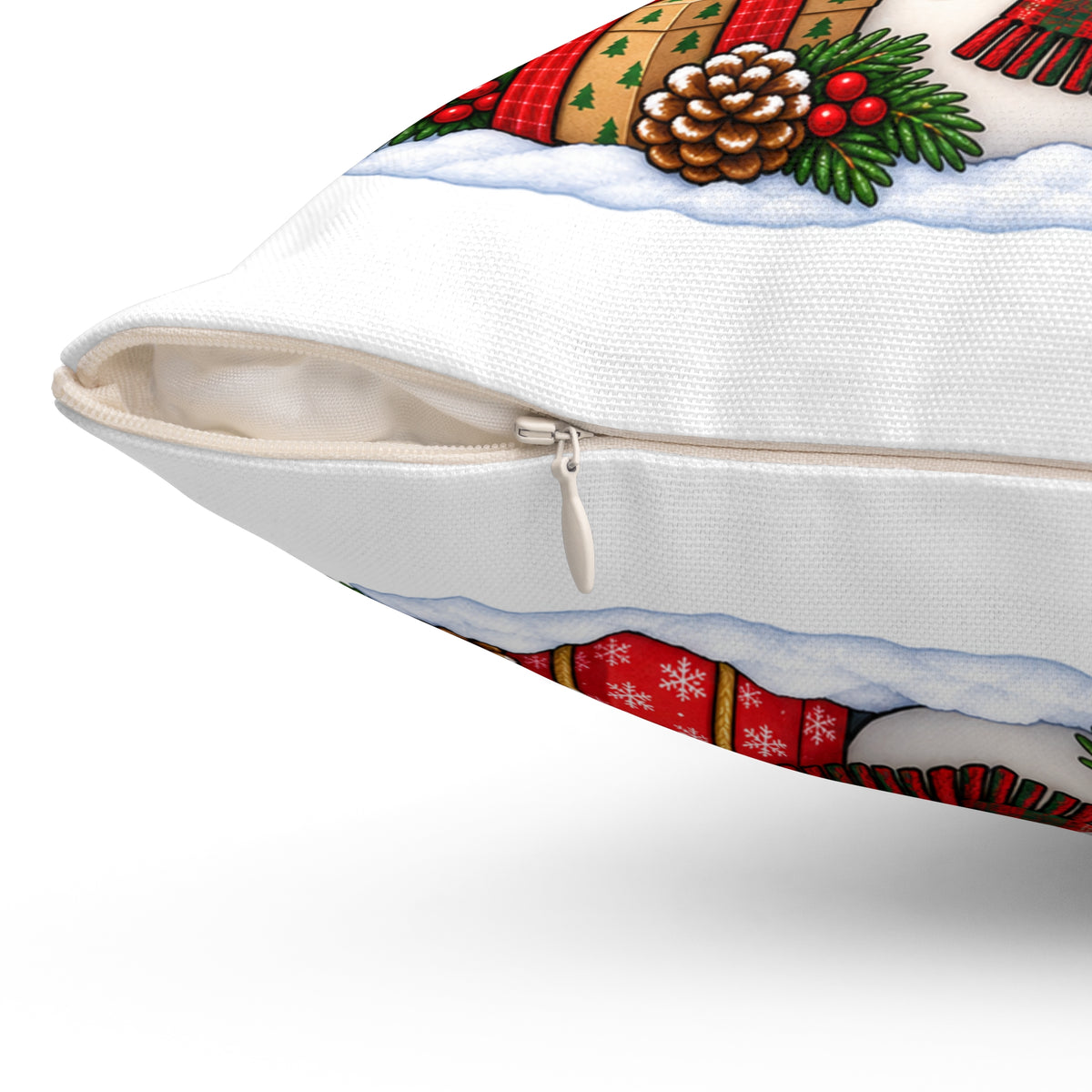 Cozy Christmas Snowman Throw Pillow, Double-Sided Holiday Cushion, Festive Christmas Home Decor, Pillow Insert Included
