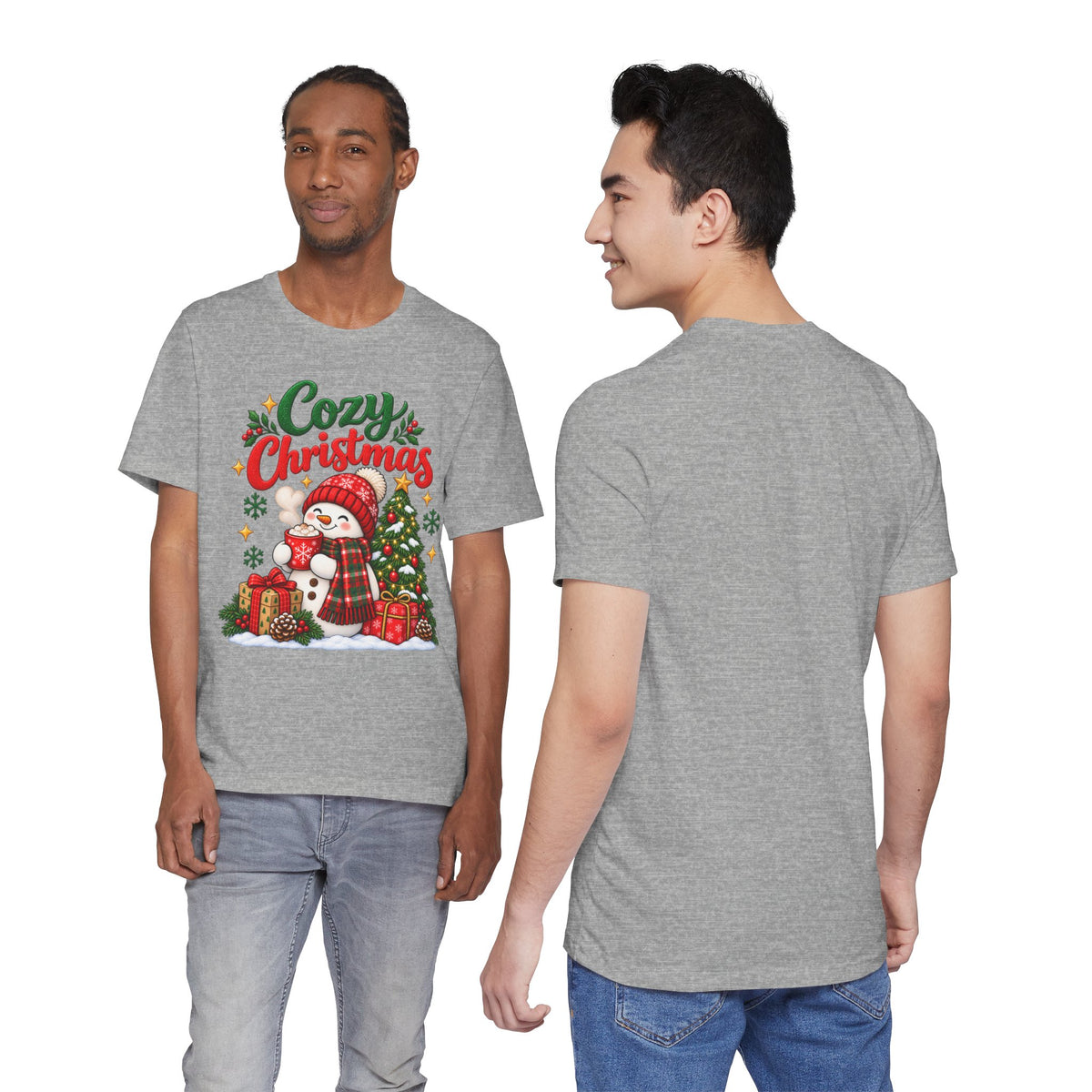 Cozy Christmas Snowman T-Shirt, Unisex Holiday Graphic Tee, Christmas Gift, S–3XL