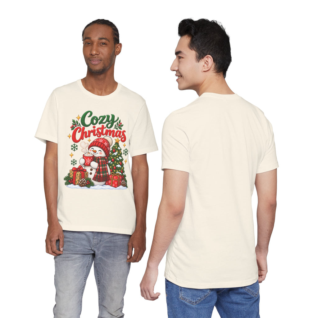 Cozy Christmas Snowman T-Shirt, Unisex Holiday Graphic Tee, Christmas Gift, S–3XL