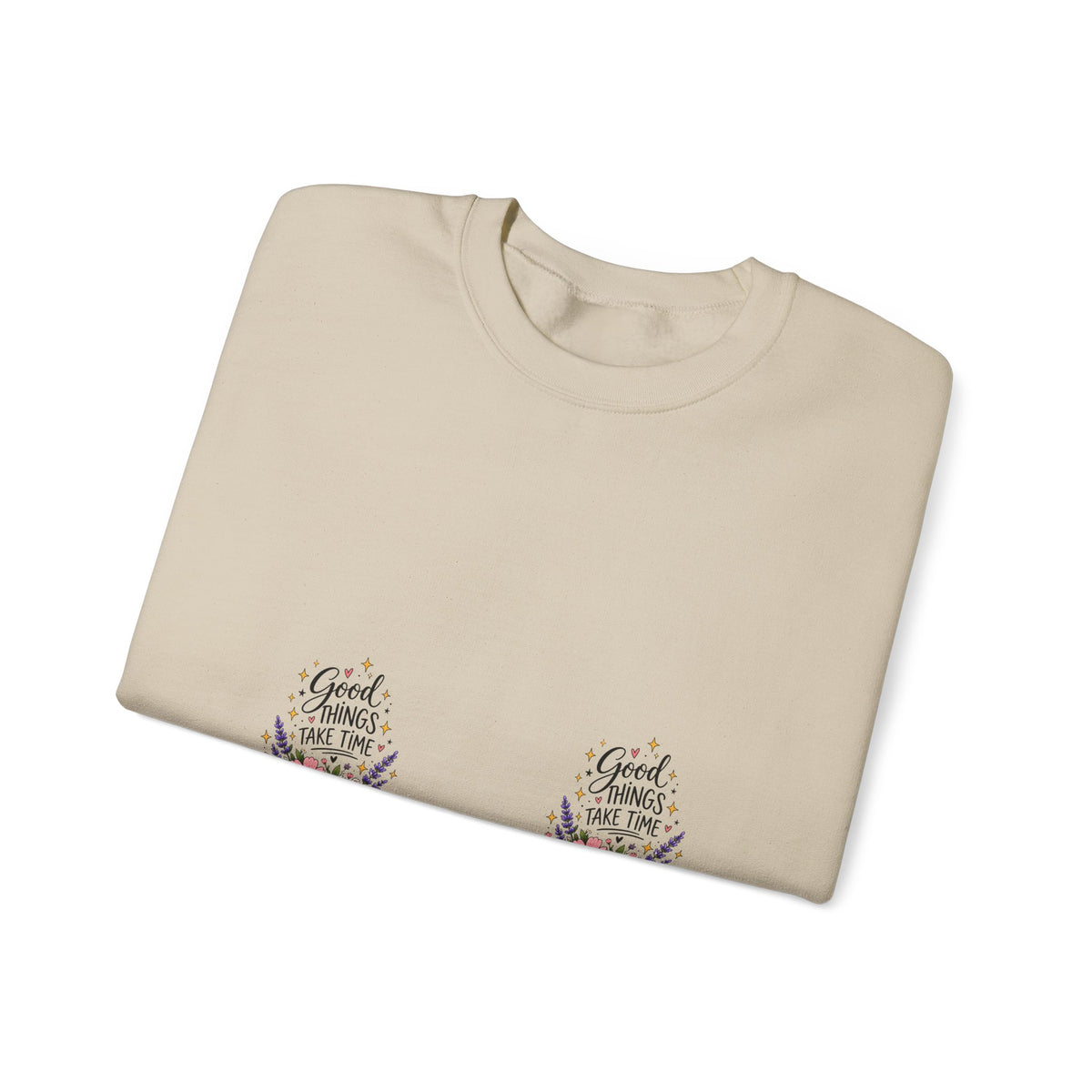 Good Vibes Floral Inspirational Crewneck Sweatshirt