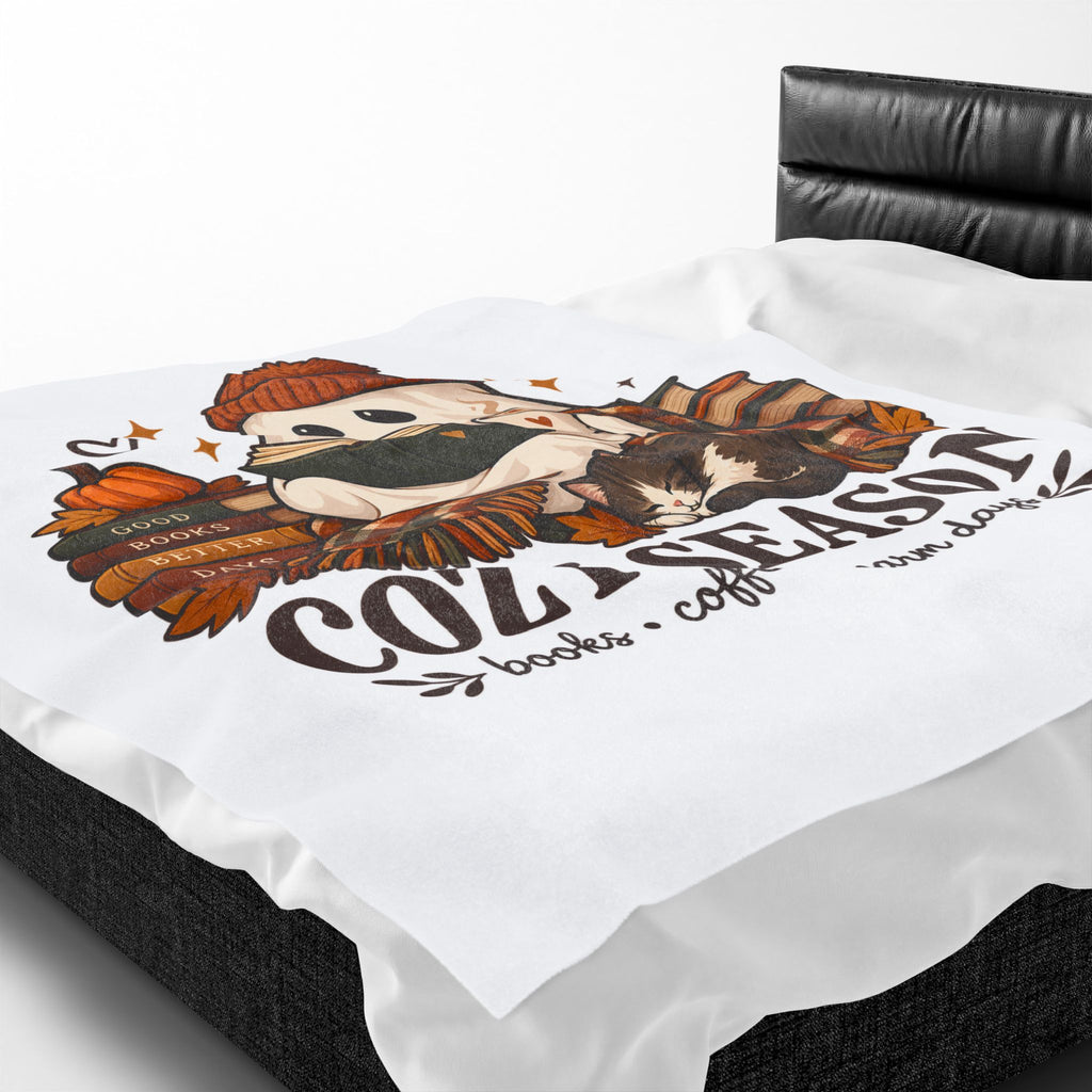 Cozy Season Ghost Blanket - Cute Fall Book Lover Gift