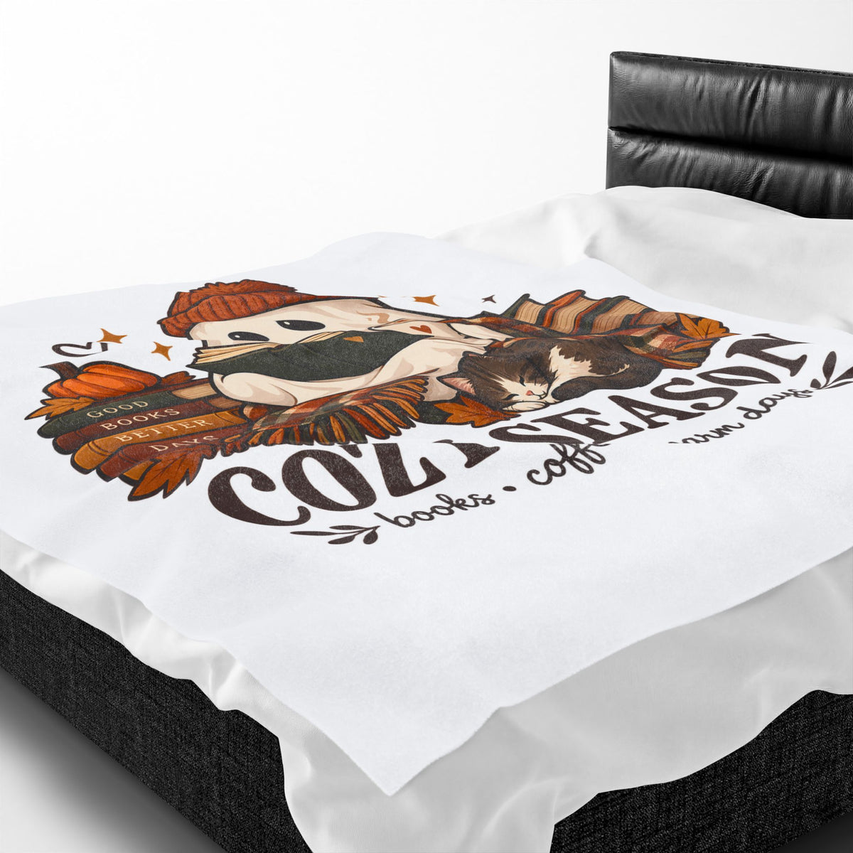 Cozy Season Ghost Blanket - Cute Fall Book Lover Gift
