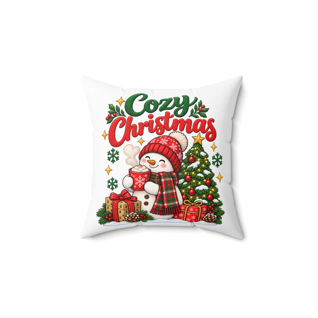 Cozy Christmas Snowman Throw Pillow, Double-Sided Holiday Cushion, Festive Christmas Home Decor, Pillow Insert Included