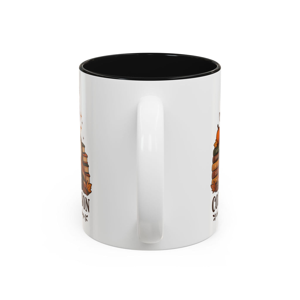 Cozy Season Ghost Accent Mug — Reading Ghost with Cat 11oz/15oz