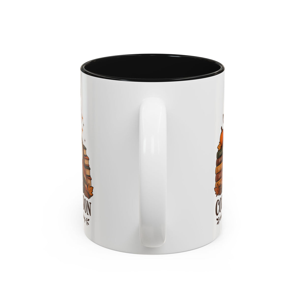 Cozy Season Ghost Accent Mug — Reading Ghost with Cat 11oz/15oz