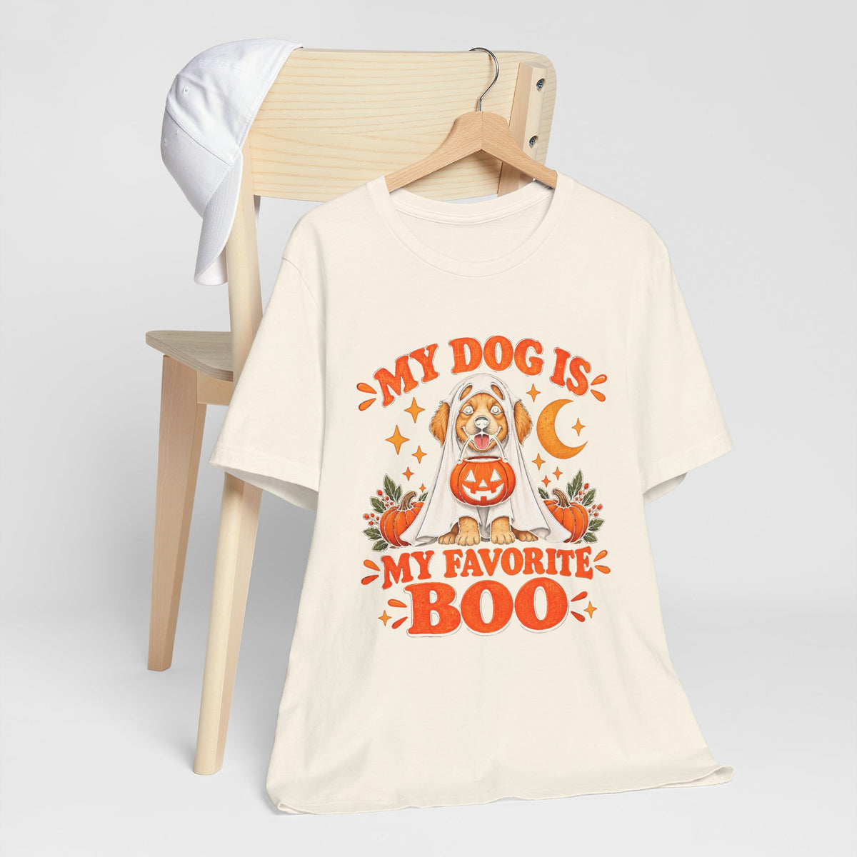 Unisex My Dog Is My Favorite Boo Shirt | Cute Ghost Dog Halloween Tee -
