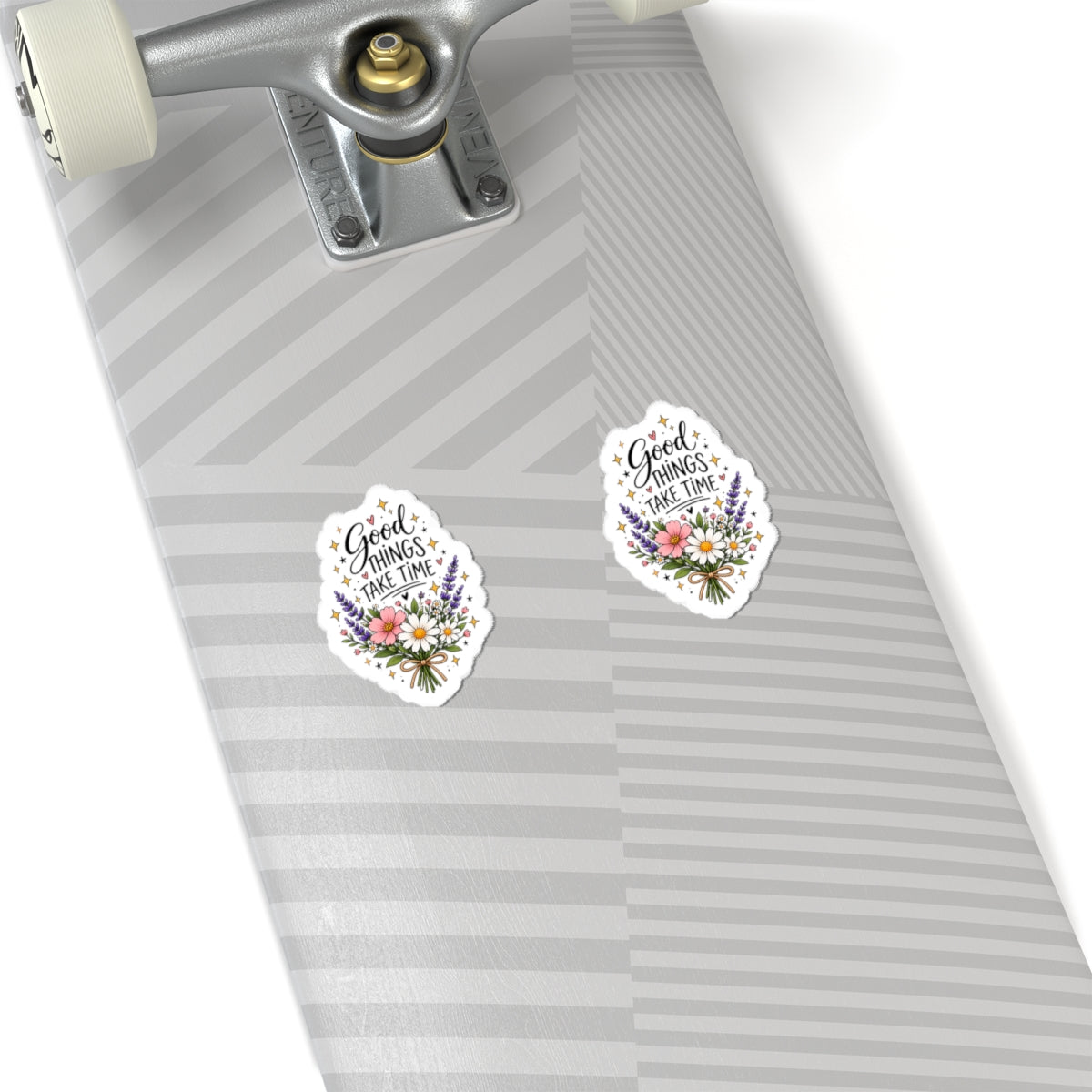 Good Things Take Time Floral Kiss-Cut Sticker