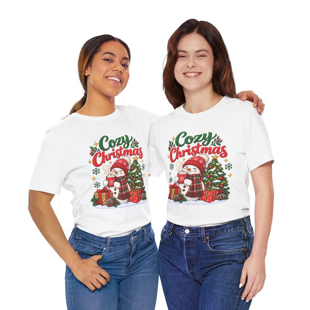 Cozy Christmas Snowman T-Shirt, Unisex Holiday Graphic Tee, Christmas Gift, S–3XL