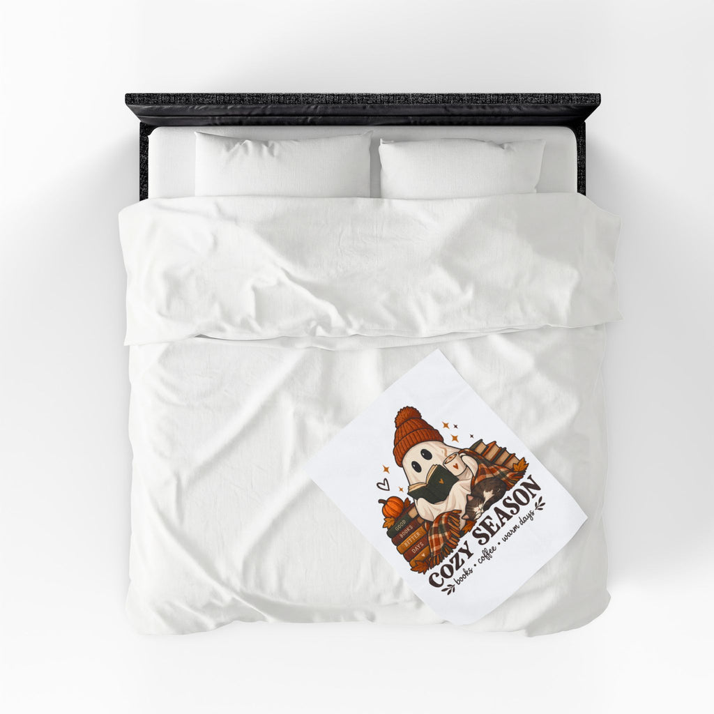 Cozy Season Ghost Blanket - Cute Fall Book Lover Gift