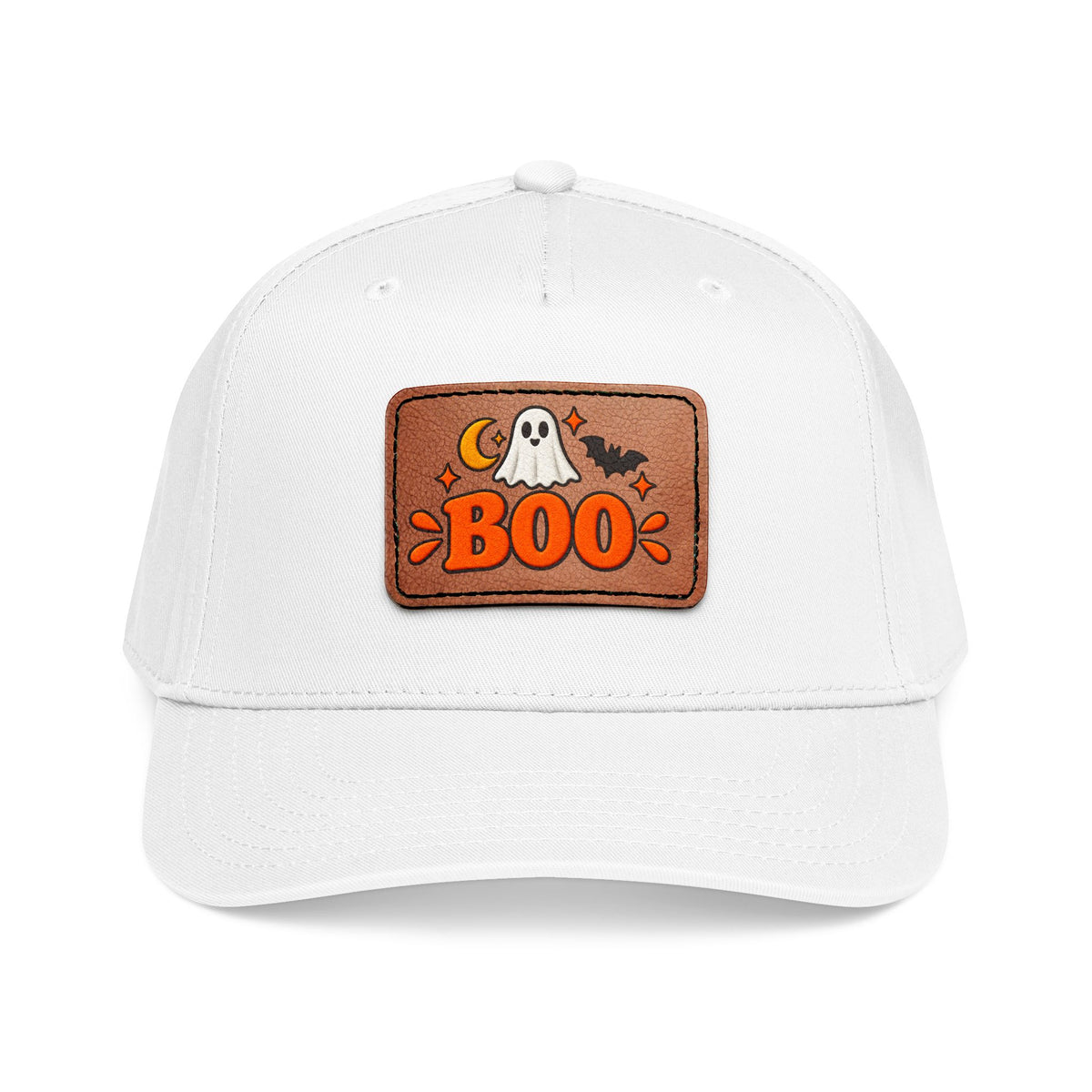 Cute Ghost 'BOO' Leather Patch Baseball Cap - Halloween Aesthetic