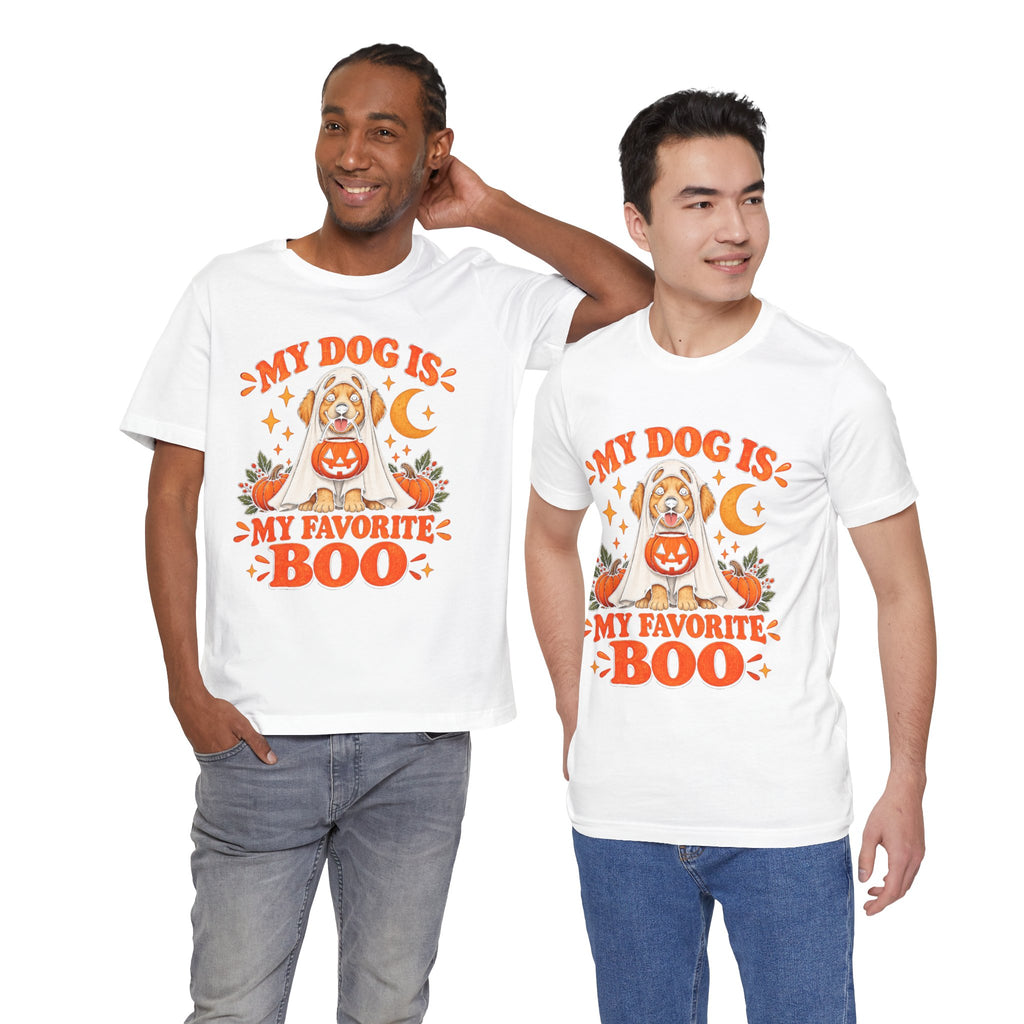 Unisex My Dog Is My Favorite Boo Shirt | Cute Ghost Dog Halloween Tee -