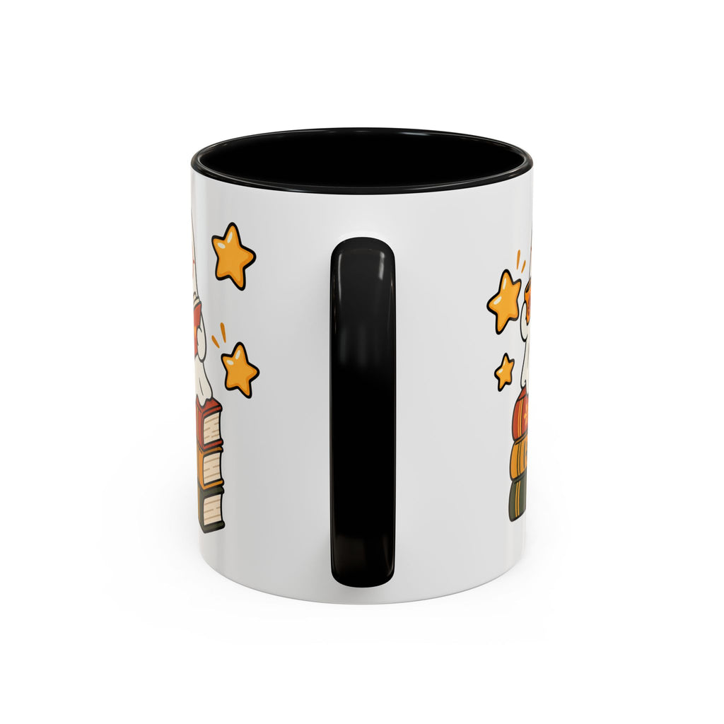 Reading Ghost Coffee Mug — Cute Halloween Book Lover Accent Mug 11oz / 15oz