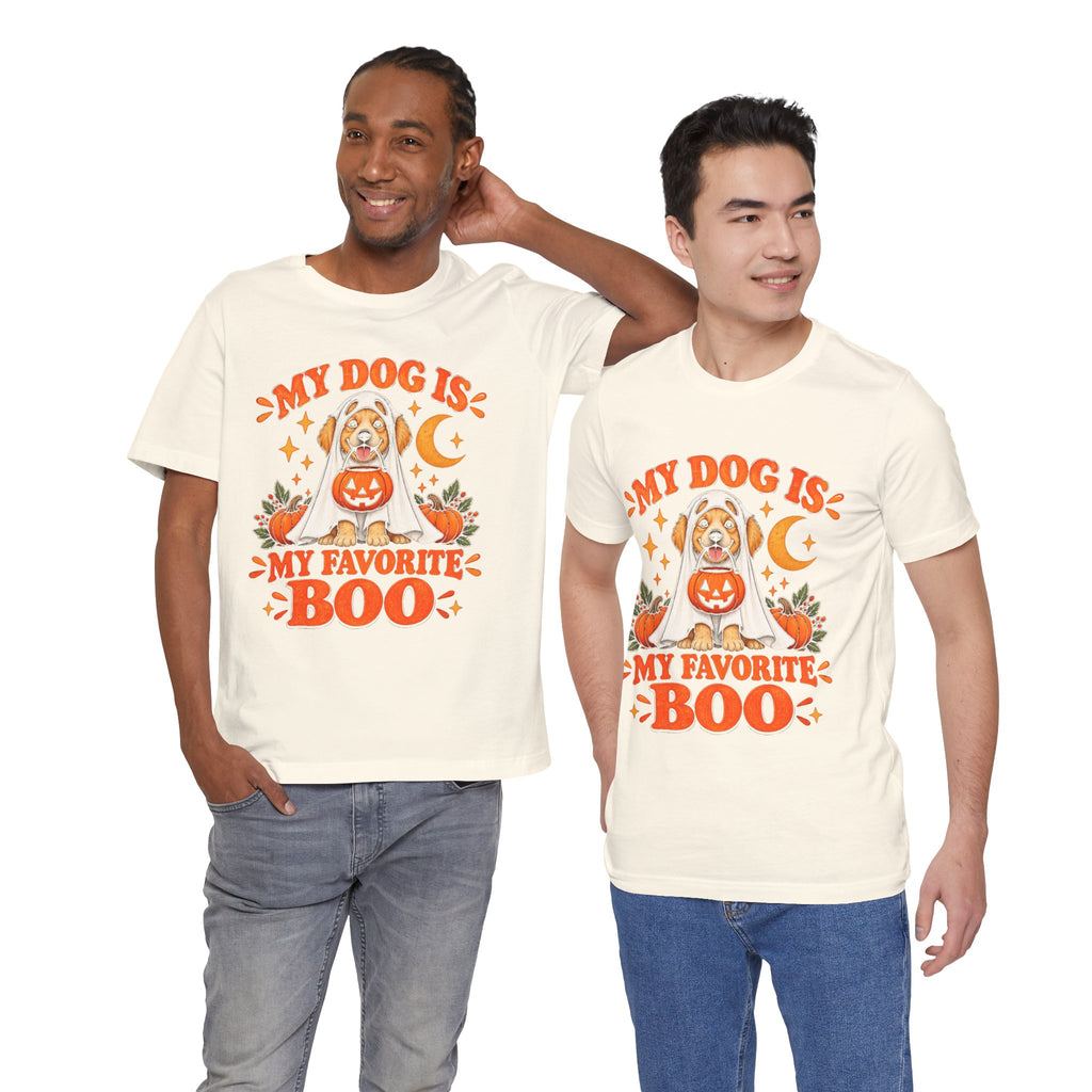 Unisex My Dog Is My Favorite Boo Shirt | Cute Ghost Dog Halloween Tee -