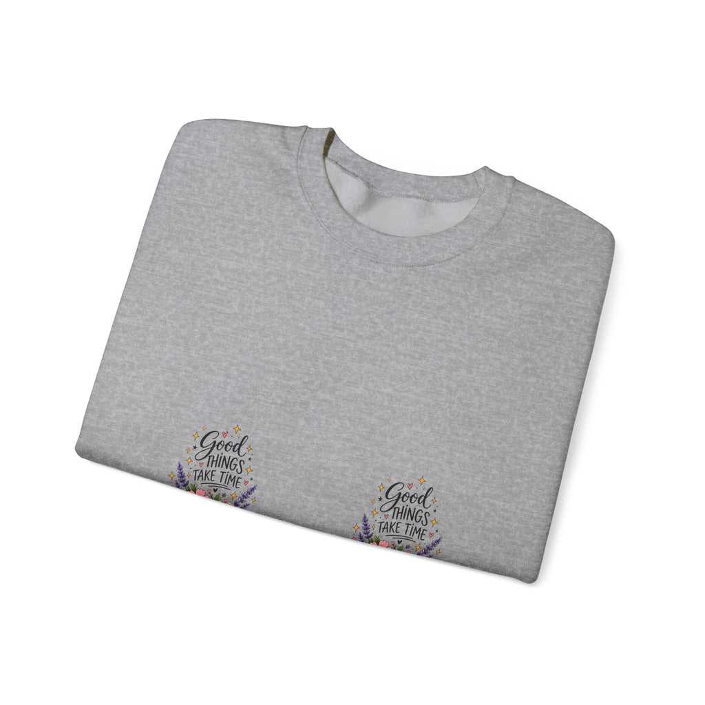 Good Vibes Floral Inspirational Crewneck Sweatshirt