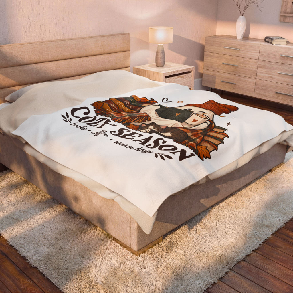 Cozy Season Ghost Blanket - Cute Fall Book Lover Gift
