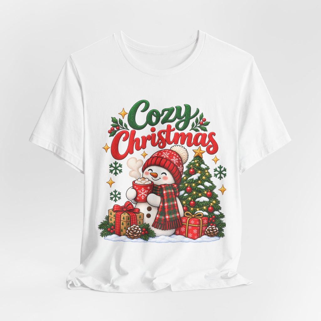 Cozy Christmas Snowman T-Shirt, Unisex Holiday Graphic Tee, Christmas Gift, S–3XL