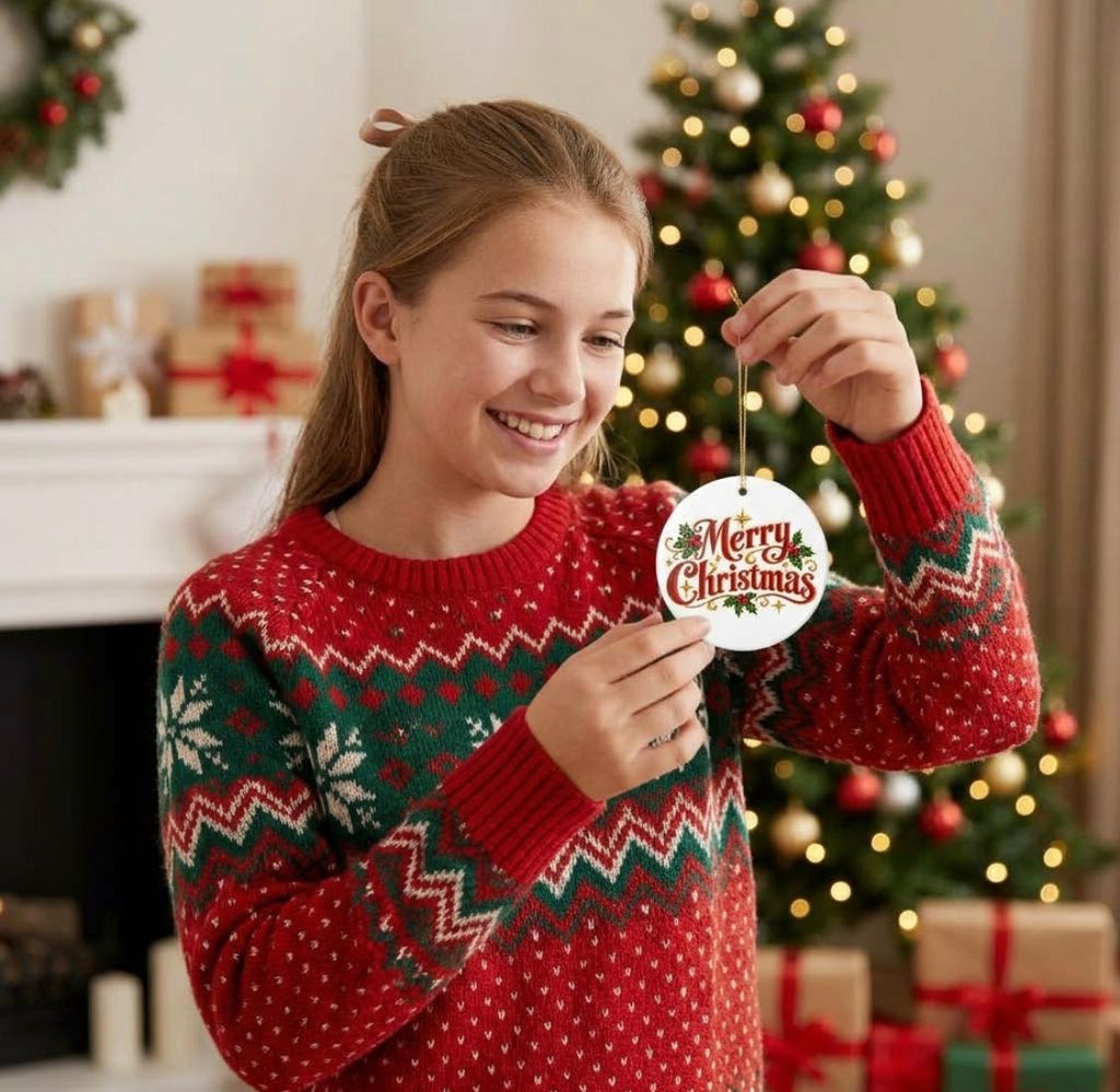 Personalized Cardinal Christmas Ornament 2026 - Premium Double-Sided Ceramic Holiday Decor