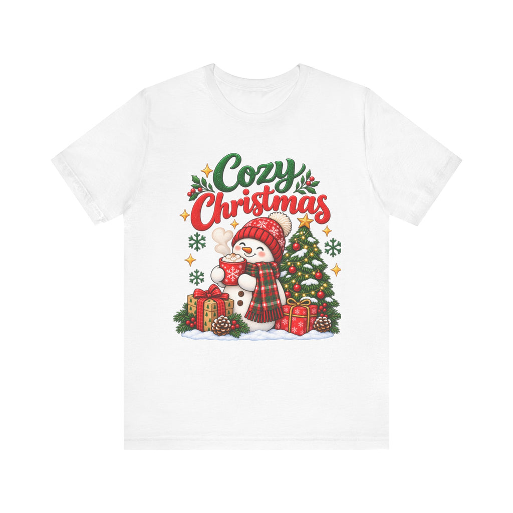 Cozy Christmas Snowman T-Shirt, Unisex Holiday Graphic Tee, Christmas Gift, S–3XL