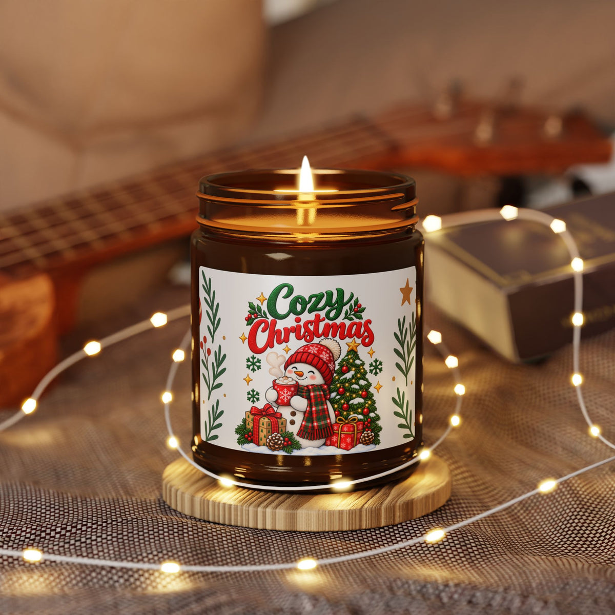 Cozy Christmas Snowman Candle 9oz, Holiday Soy Candle, Christmas Gift