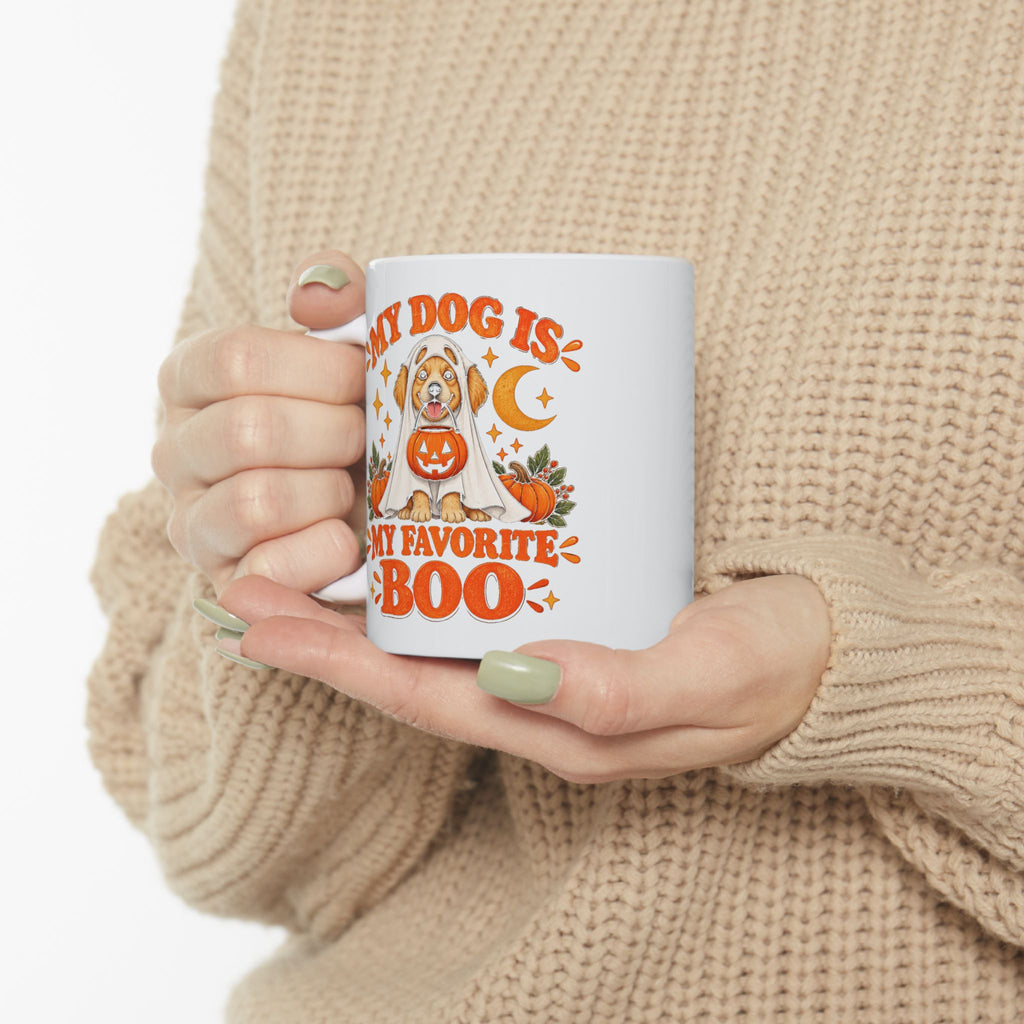My Dog Is My Favorite Boo Mug | Cute Ghost Dog Halloween Cup