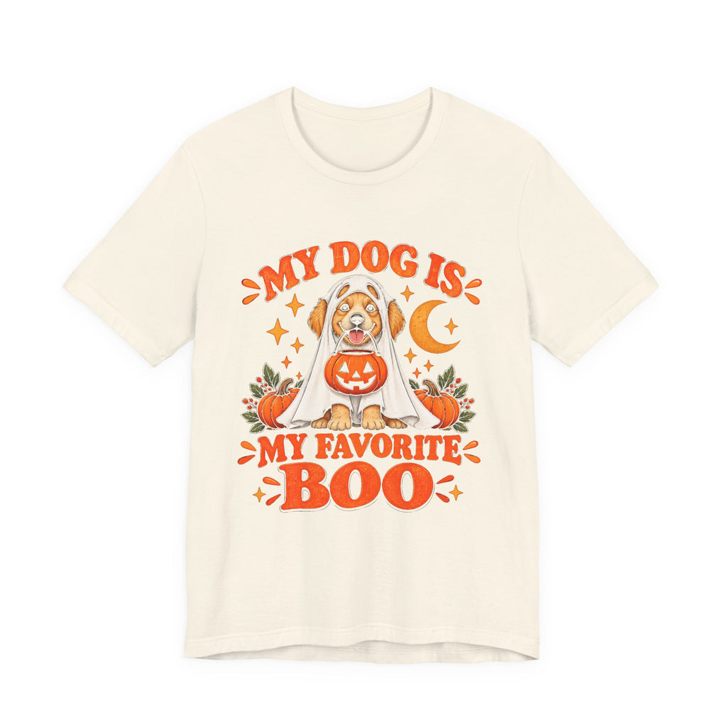 Unisex My Dog Is My Favorite Boo Shirt | Cute Ghost Dog Halloween Tee -