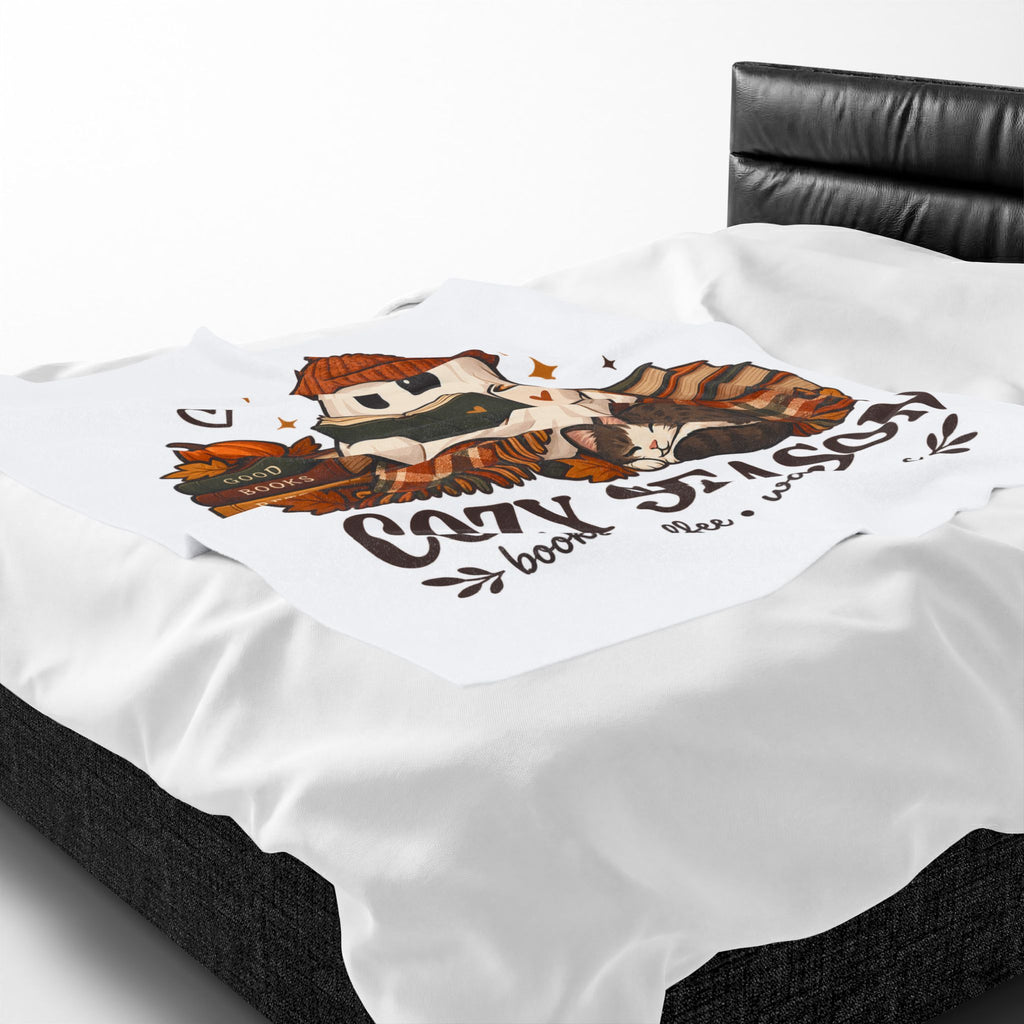Cozy Season Ghost Blanket - Cute Fall Book Lover Gift