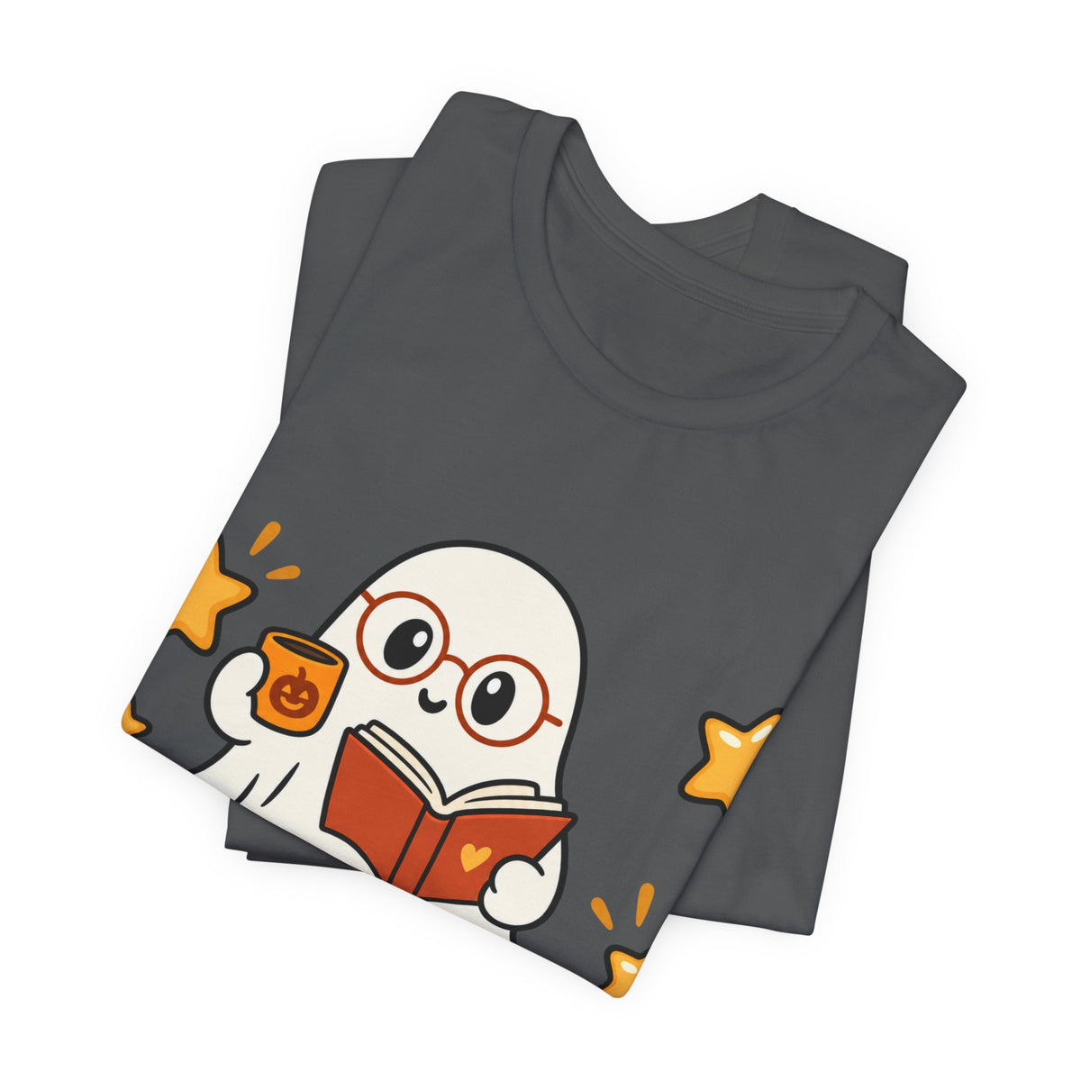 Bookworm Ghost Tee — Cute Reading Ghost with Glasses & Books Shirt