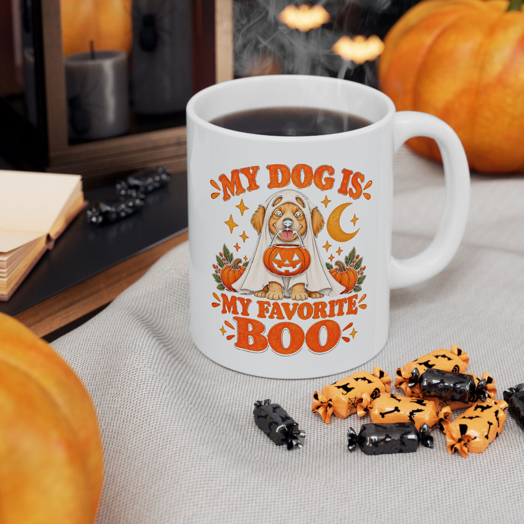 My Dog Is My Favorite Boo Mug | Cute Ghost Dog Halloween Cup