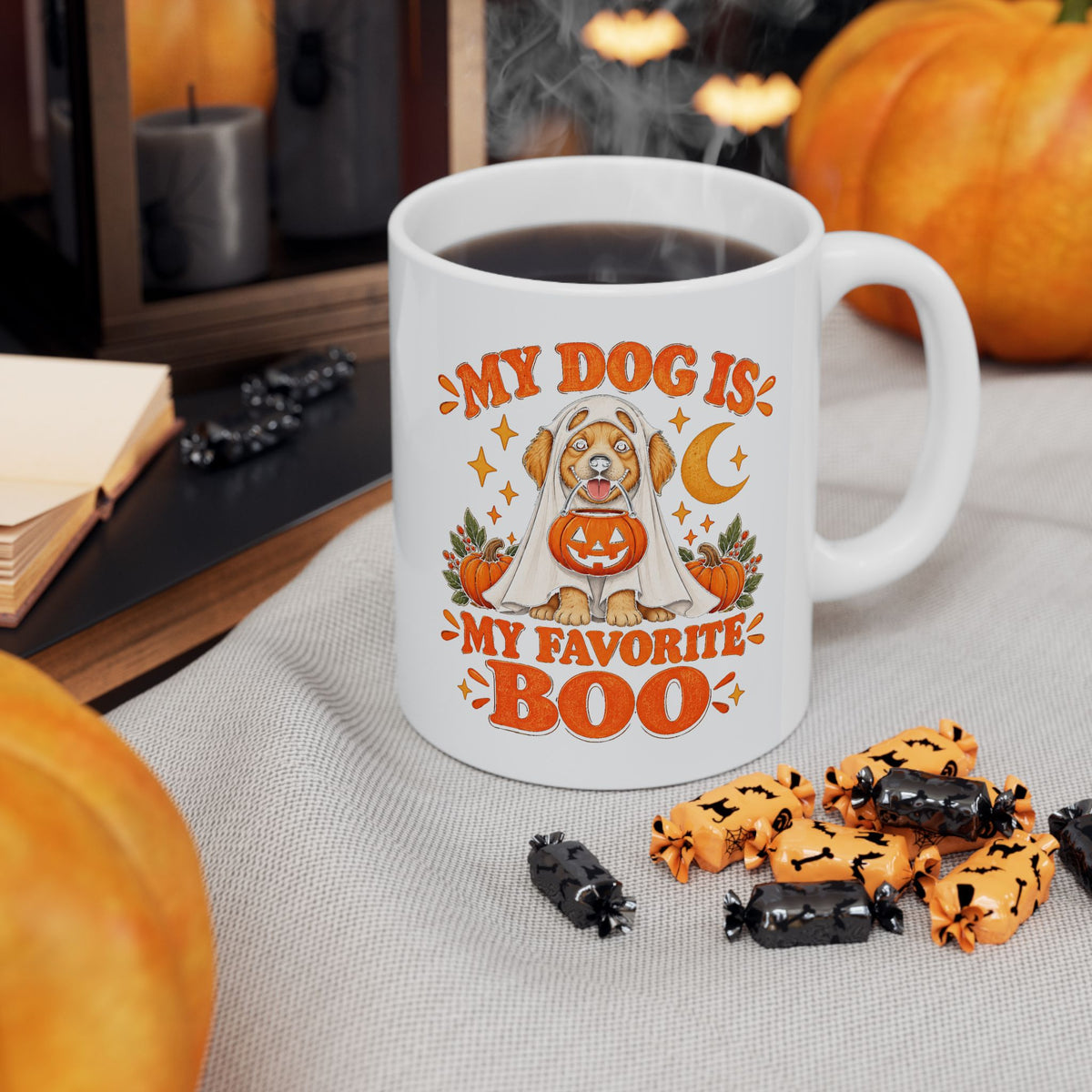 My Dog Is My Favorite Boo Mug | Cute Ghost Dog Halloween Cup
