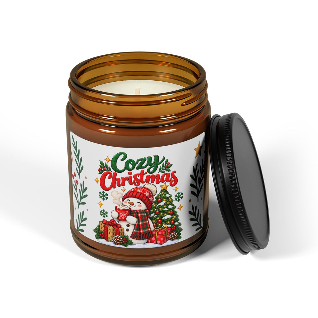 Cozy Christmas Snowman Candle 9oz, Holiday Soy Candle, Christmas Gift