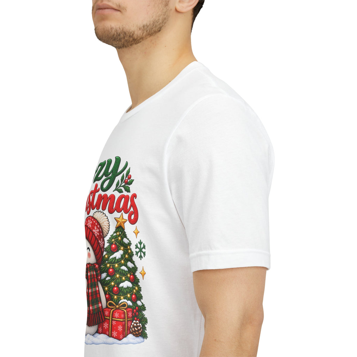 Cozy Christmas Snowman T-Shirt, Unisex Holiday Graphic Tee, Christmas Gift, S–3XL