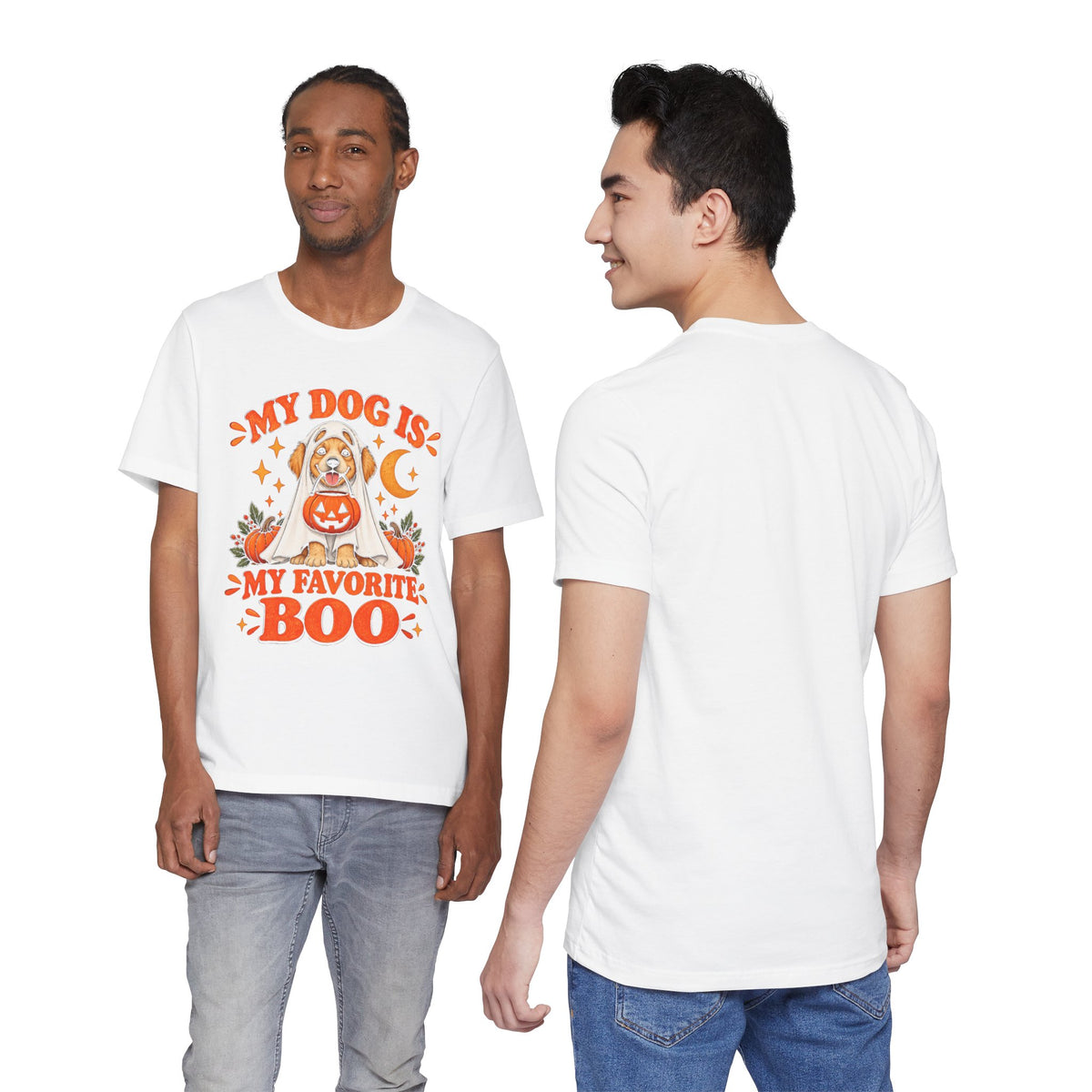 Unisex My Dog Is My Favorite Boo Shirt | Cute Ghost Dog Halloween Tee -