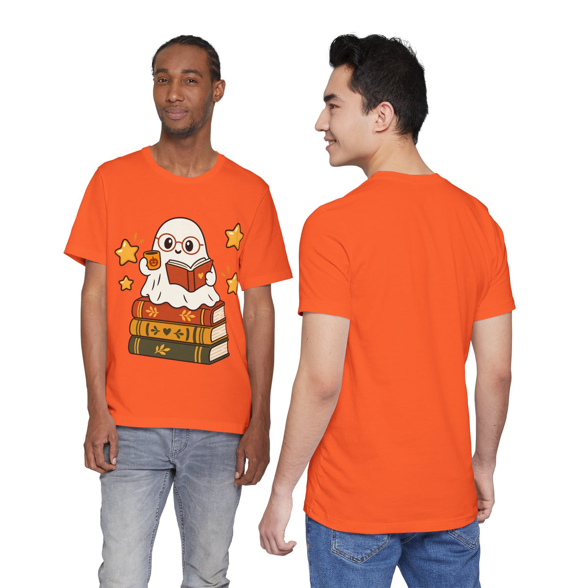 Bookworm Ghost Tee — Cute Reading Ghost with Glasses & Books Shirt