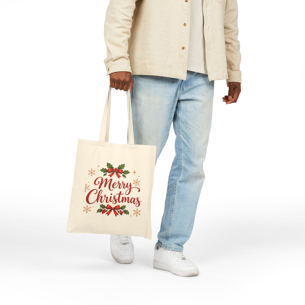 Cozy Christmas Snowman Tote Bag, Christmas Canvas Shopping Bag, Holiday Gift