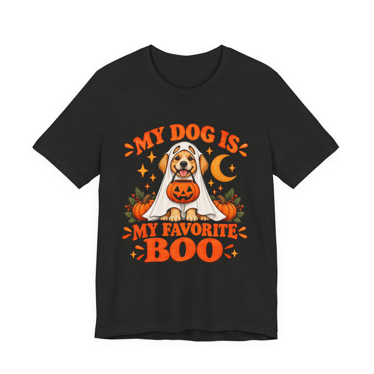 Unisex My Dog Is My Favorite Boo Shirt | Cute Ghost Dog Halloween Tee -
